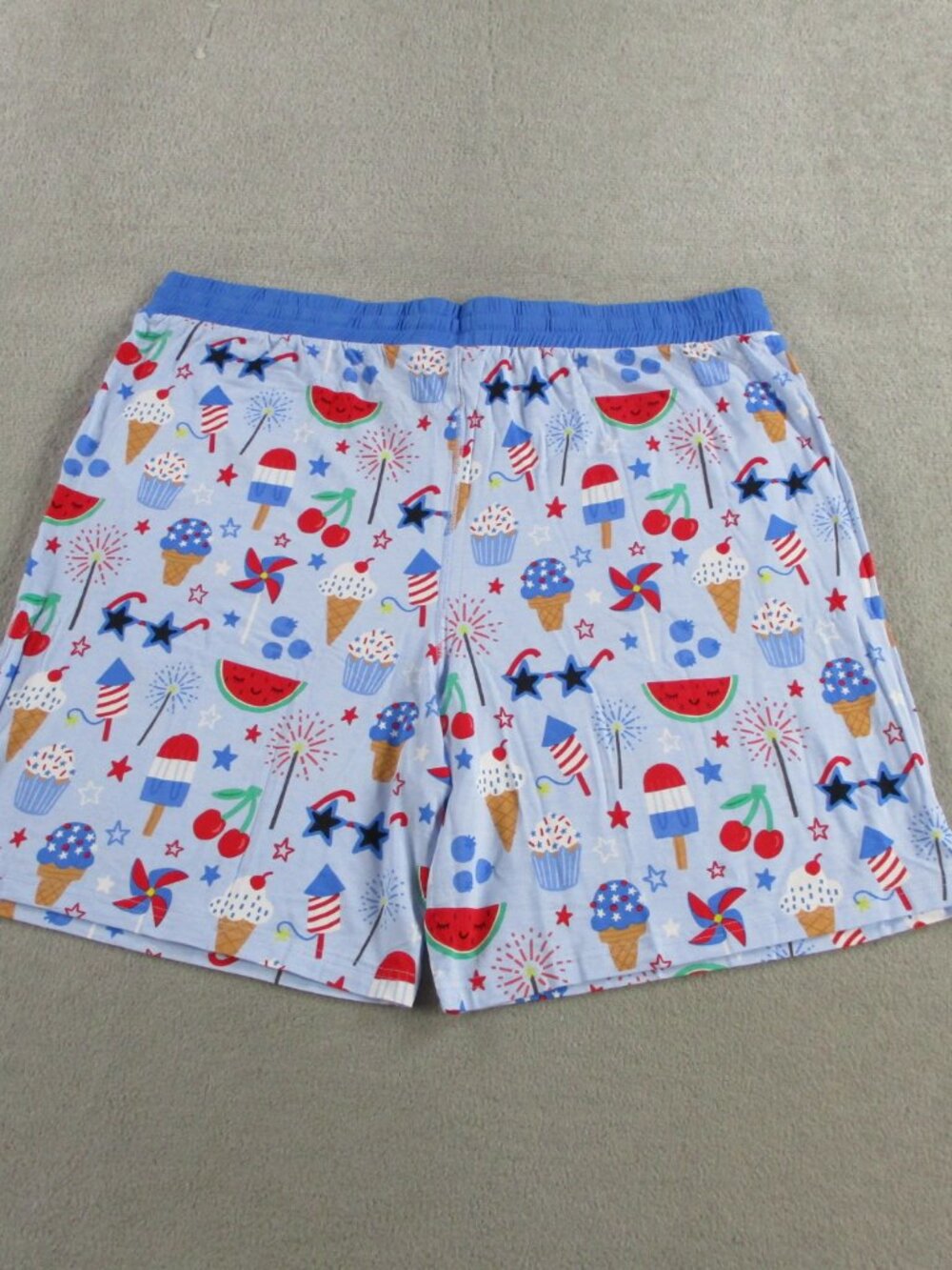 Little Sleepies Pajama Shorts Mens 3XL XXXL Blue Stars Stripes & Sweets PJs NEW - Picture 2 of 8